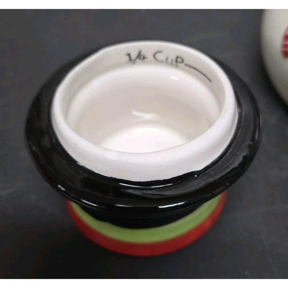 Pier 1 Imports Ceramic Snowman Measuring Cup Set Christmas - Contains 4 Eshelf